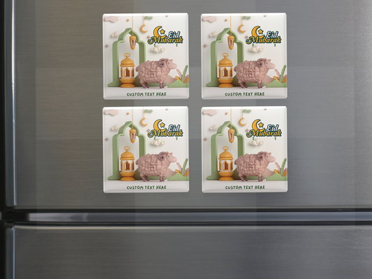 Custom Eid Mubarak Magnets – Set of 6 with Cute Sheep & Personalized Text