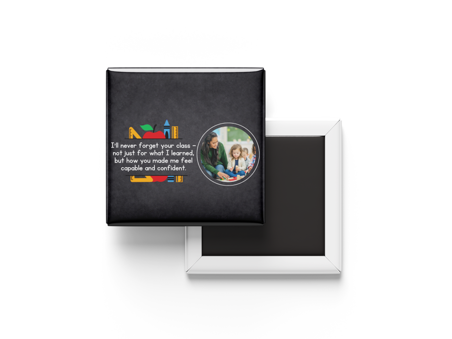 Custom Teacher Fridge Magnets with Custom Photos - Set of 6