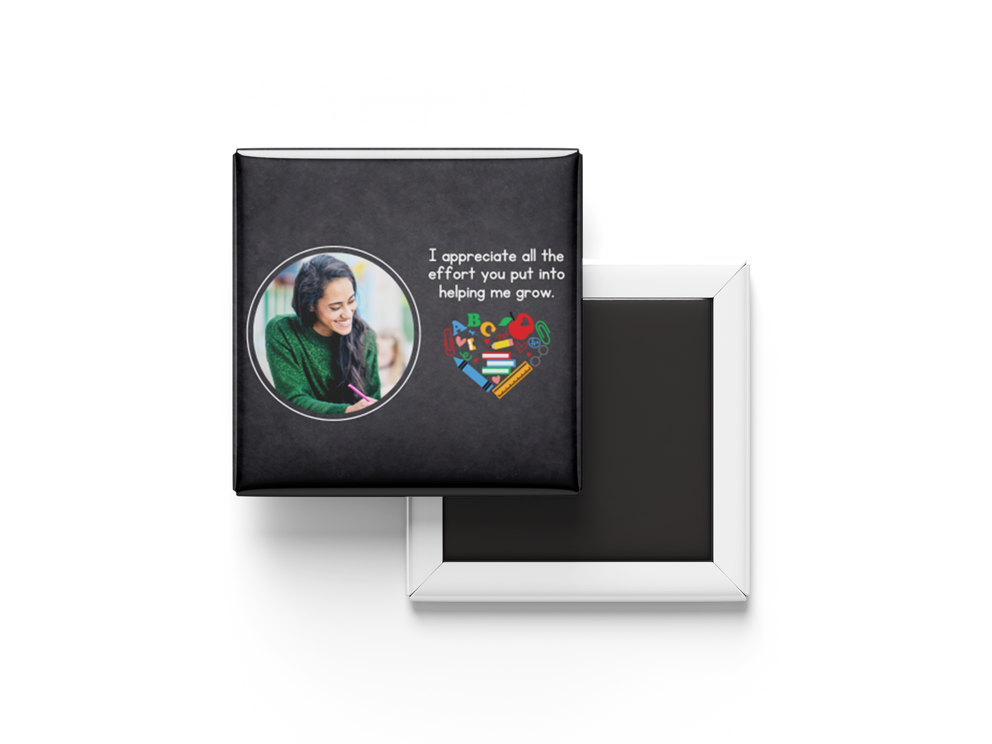 Custom Teacher Fridge Magnets with Custom Photos - Set of 6