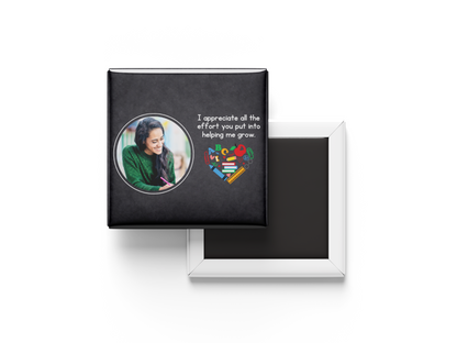 Custom Teacher Fridge Magnets with Custom Photos - Set of 6