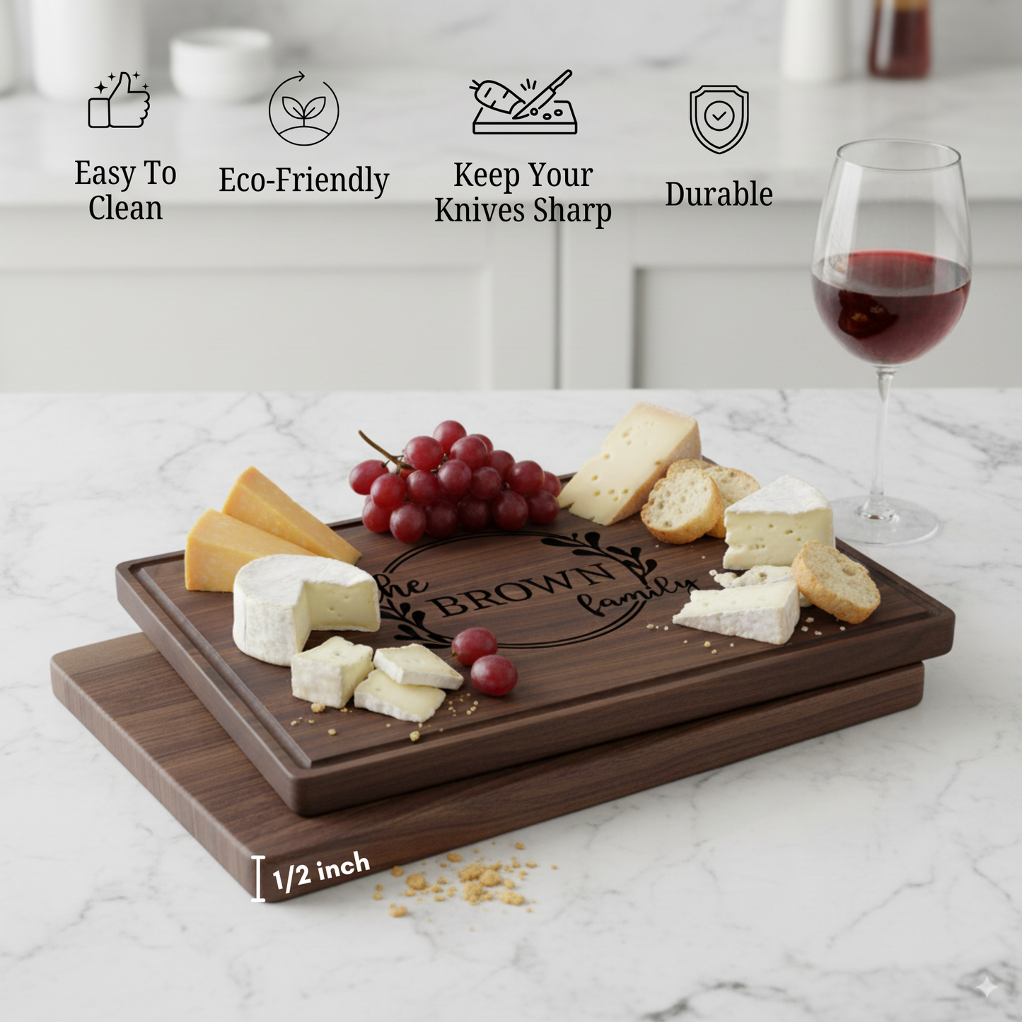 Personalized Cutting Board, Custom Engraved Charcuterie Board