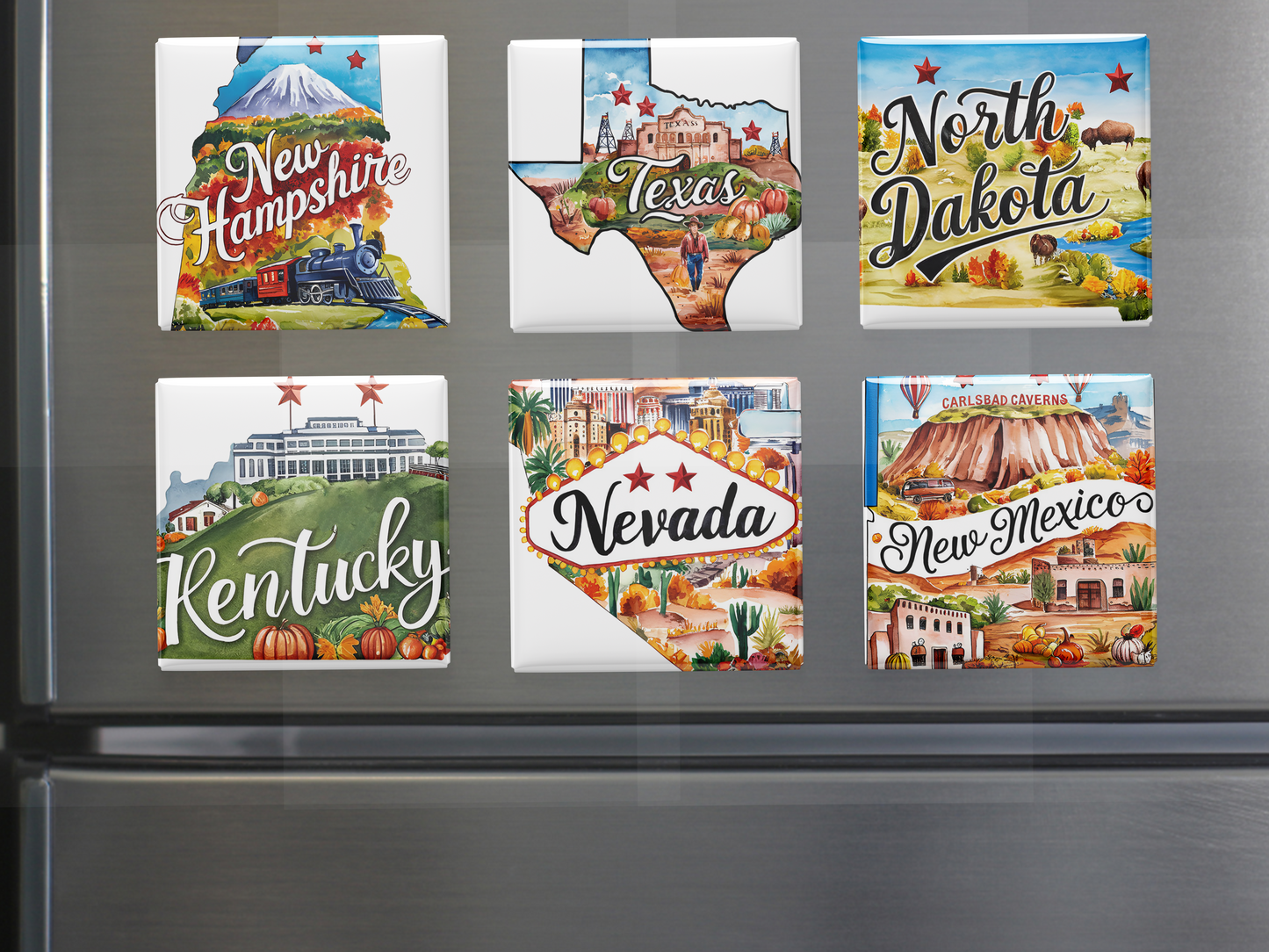 50 US States Magnet Set, Road Trip Travel Souvenir