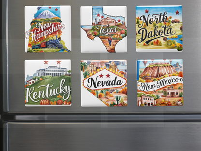 50 US States Magnet Set, Road Trip Travel Souvenir