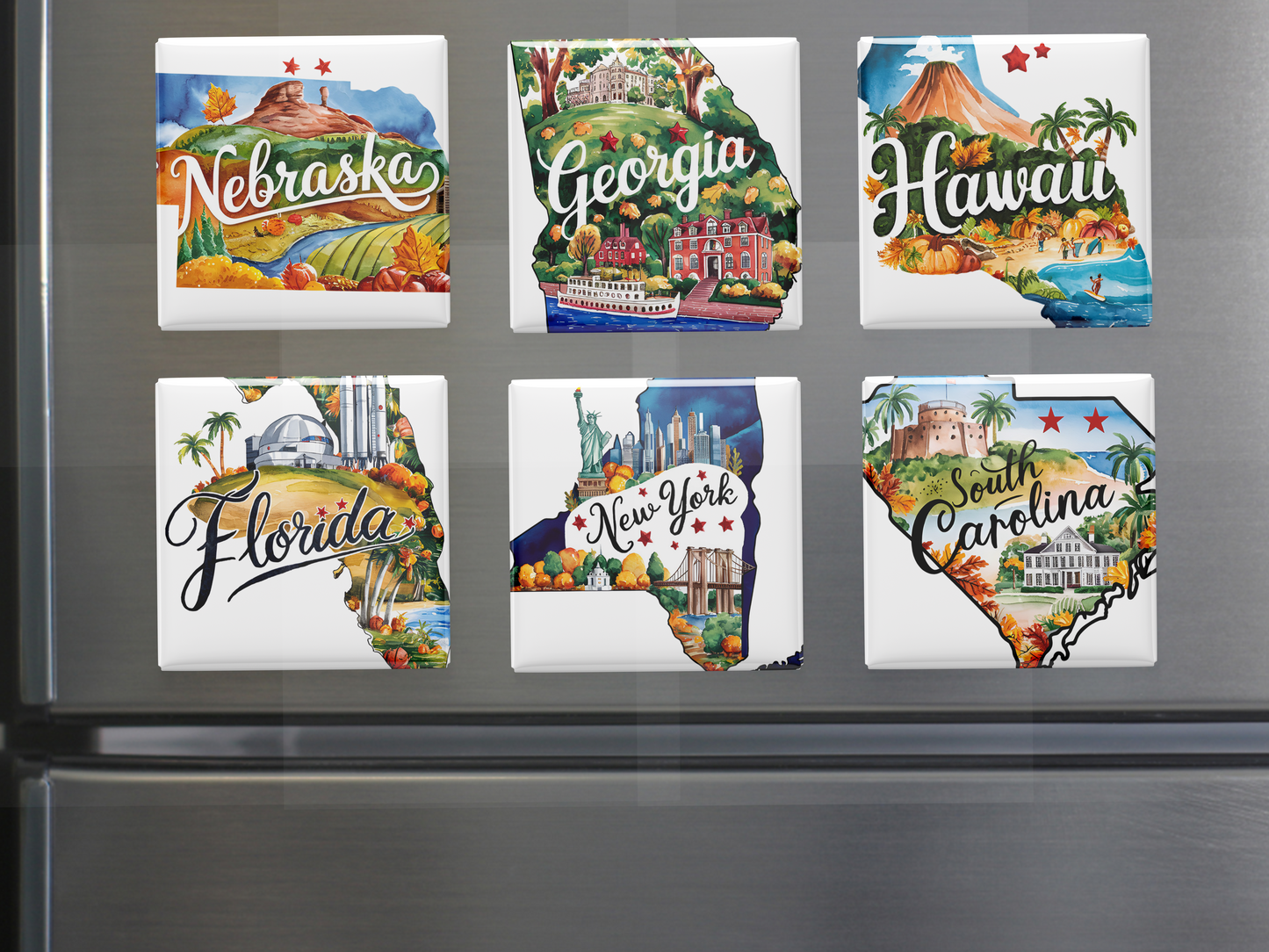 50 US States Magnet Set, Road Trip Travel Souvenir