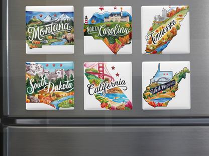 50 US States Magnet Set, Road Trip Travel Souvenir