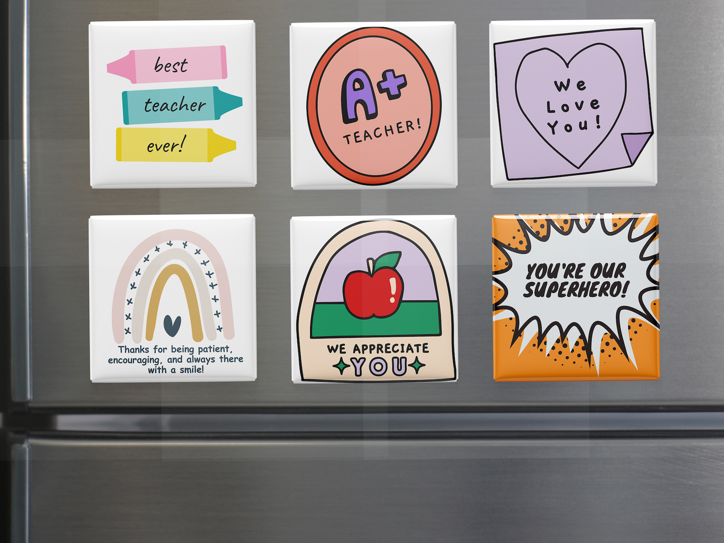 Ready-Made Teacher Appreciation Magnets - Set of 6