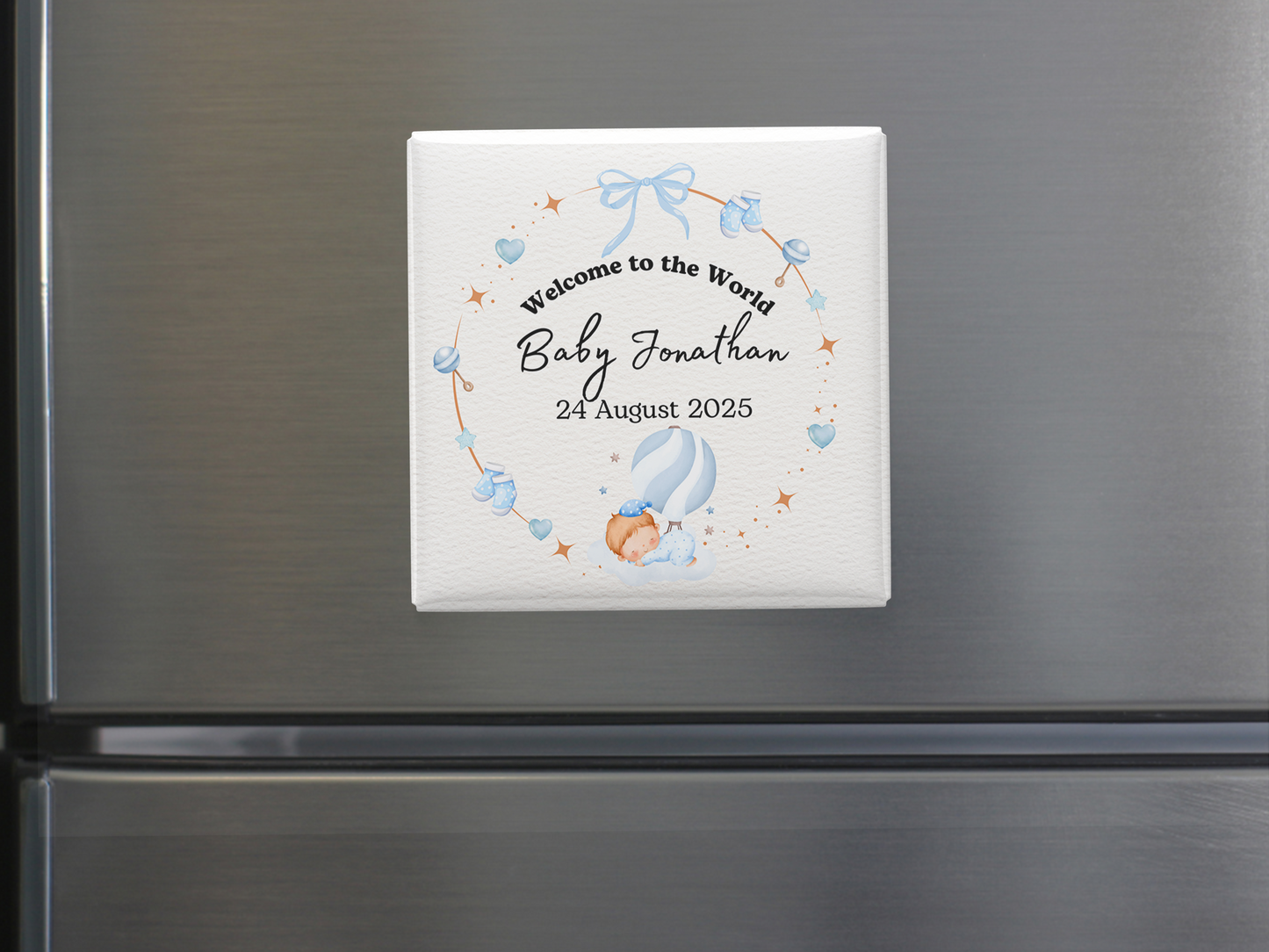 Custom "Welcome to the World" Baby Magnet , Baby Announcement, Personalized Party Keepsake, Set of 10