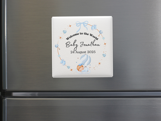 Custom "Welcome to the World" Baby Magnet , Baby Announcement, Personalized Party Keepsake, Set of 10