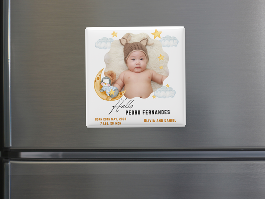 Custom “Hello Baby” Photo Magnet, Set of 10