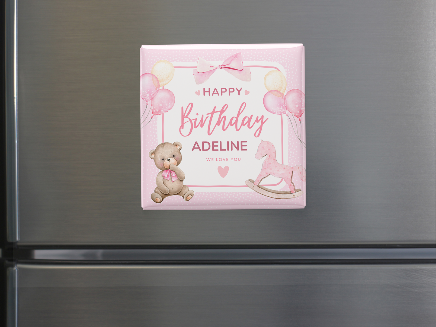 Custom Happy Birthday Magnet for Girls, Set of 10