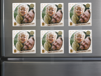 Father’s Day Photo Magnets – Custom with Your Photos  (#1 Dad, My Hero), Set of 6