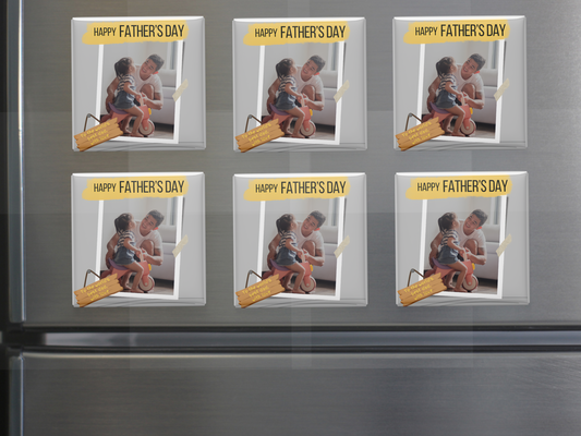 Father’s Day Photo Magnet – “To the World’s Best Dad” Wood Tag, Set of 6