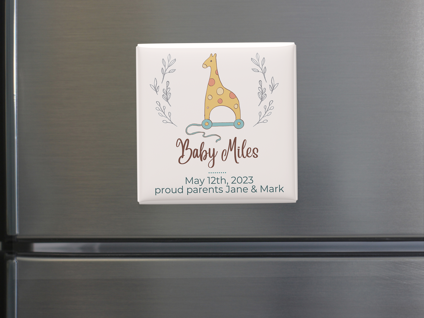 Custom Baby Name Magnet, Personalized Party Keepsake, Set of 10