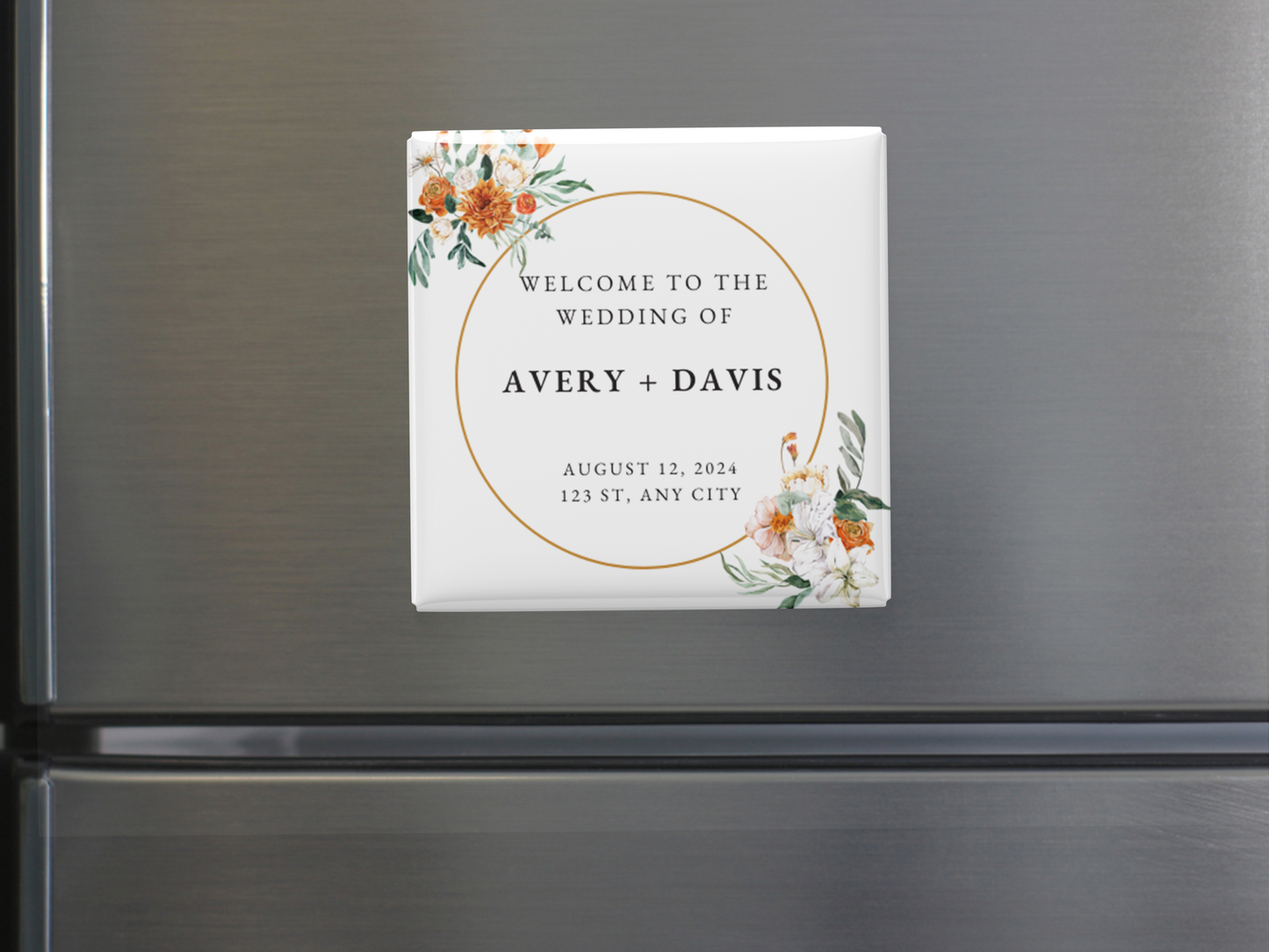 Personalized Wedding or Engagement Welcome Magnets – Set of 10