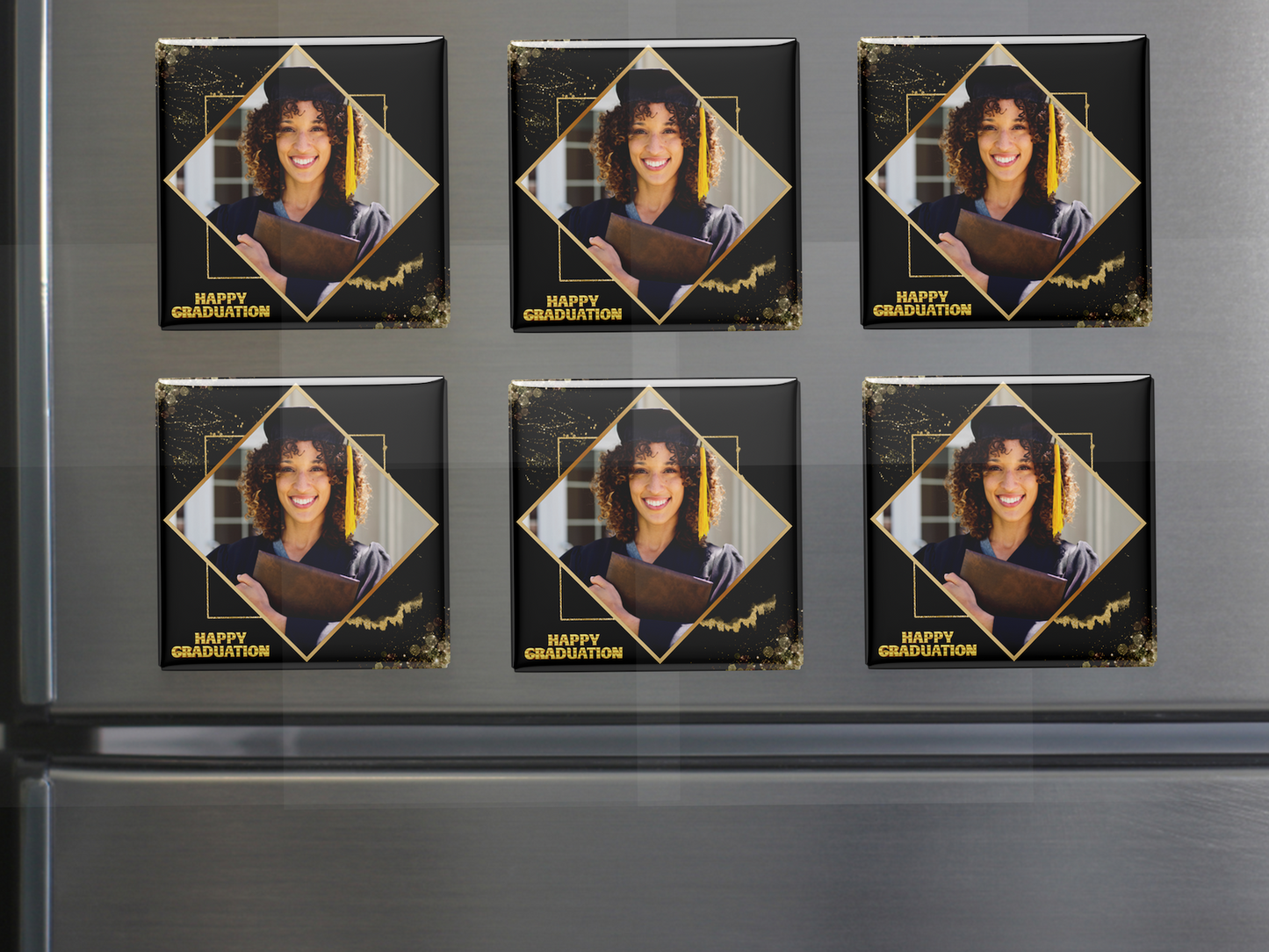 Custom Graduation Photo Magnets – Grad Party Favor, Set of 6