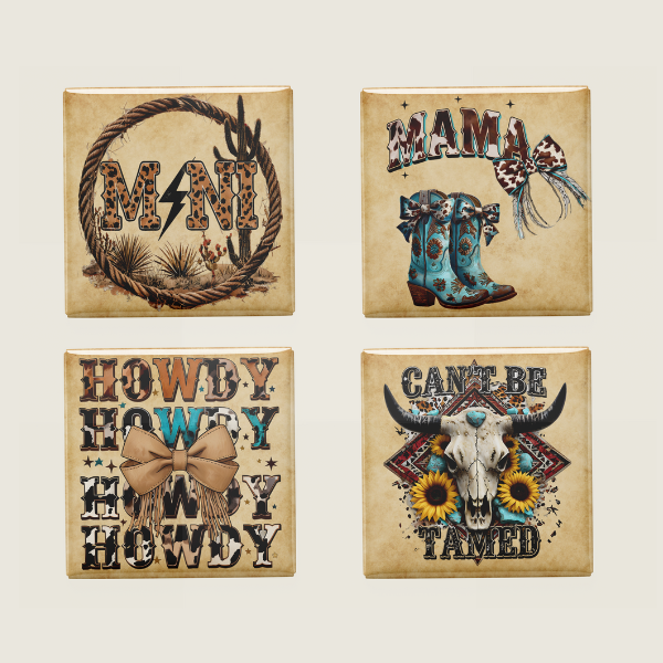 Western Rodeo / Mama Mini Cowgirl Magnet Set (Set of 4)