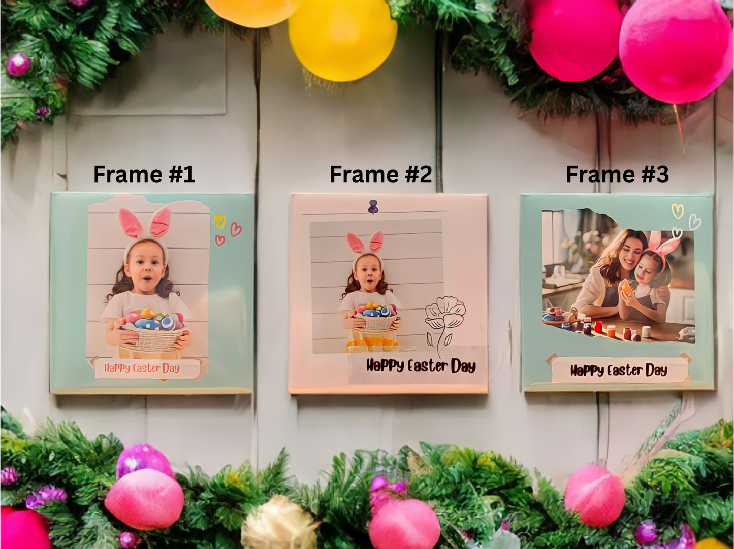 Personalized Easter Day Magnet Set - Unique with Personalized Photos - Set of 9