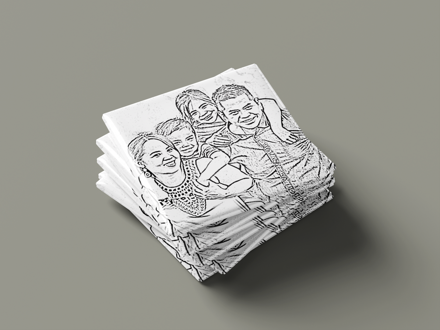 Custom Sketch Fridge Magnets – Digital Pencil Drawing from Photo ( Set of 6)