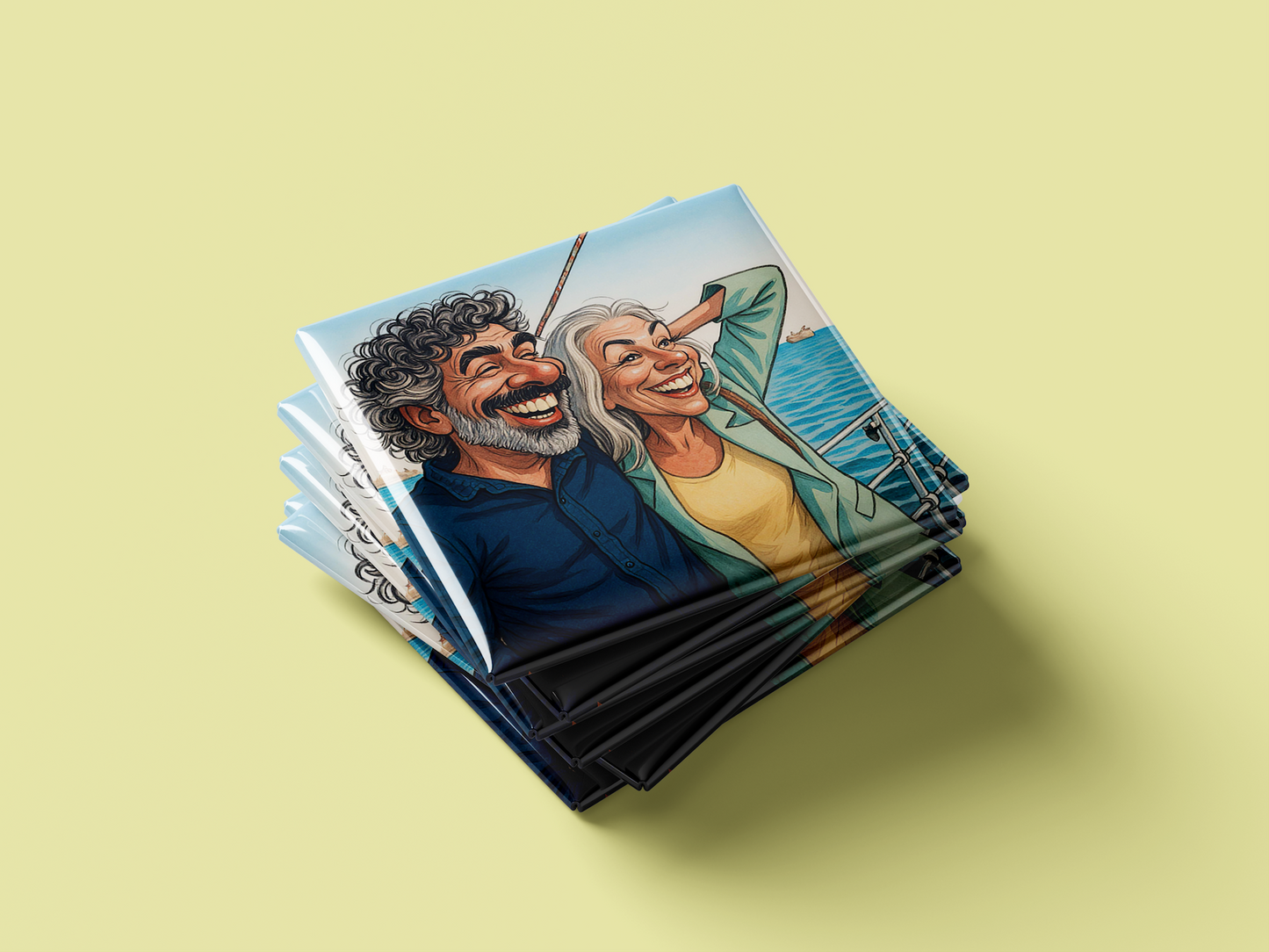 Custom Caricature Fridge Magnet – Personalized Cartoon Magnet from Your Photo, Set of 6