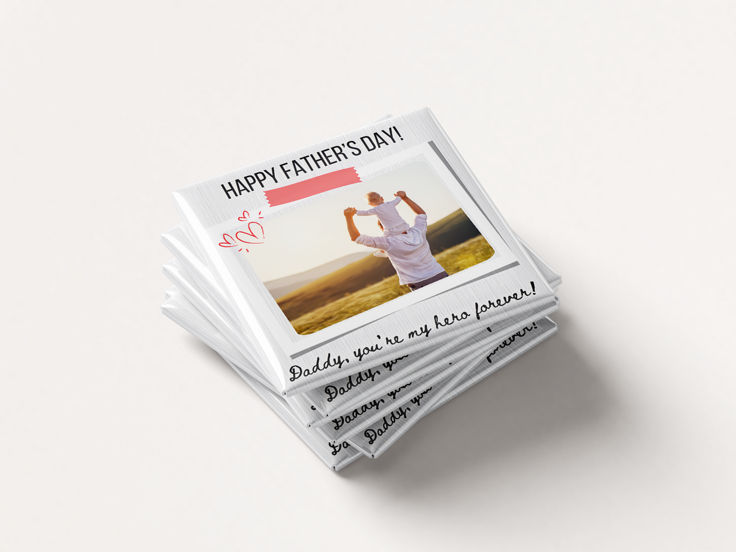 Father’s Day Photo Magnet – “Daddy, You’re My Hero Forever”, Set of 6