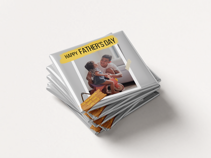 Father’s Day Photo Magnet – “To the World’s Best Dad” Wood Tag, Set of 6