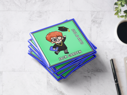 Personalized Kids Graduation Magnet - Boy Figure Design | Kindergarten, Preschool, Elementary Grad Gift, Set of 6