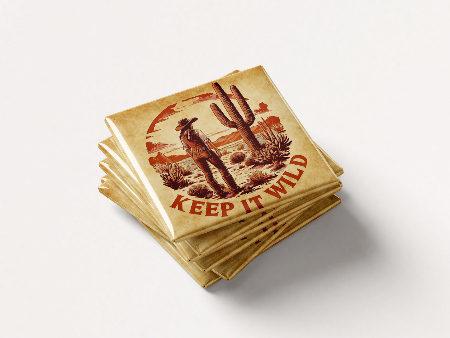 Western Rodeo Cowgirl Fridge Magnet Set (Set of 4)