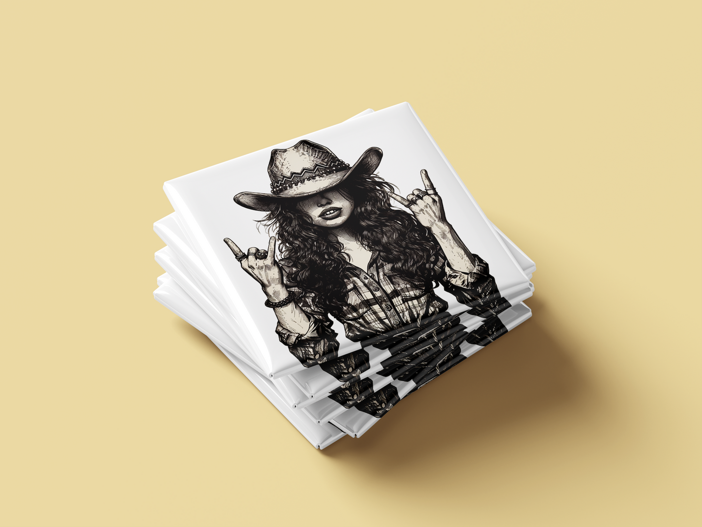 Boho Western Cowgirl Magnet Set – Wild & Free, Skull, Wildflowers and Horses (Set of 4)