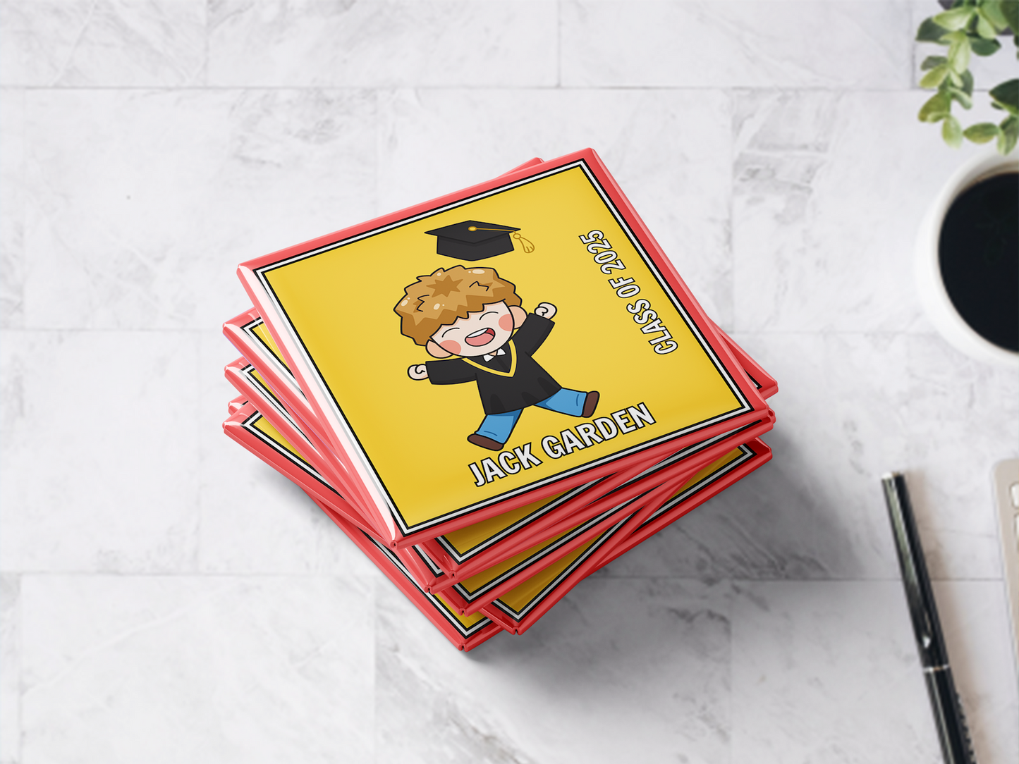 Personalized Kids Graduation Magnet - Boy Figure Design | Kindergarten, Preschool, Elementary Grad Gift, Set of 6