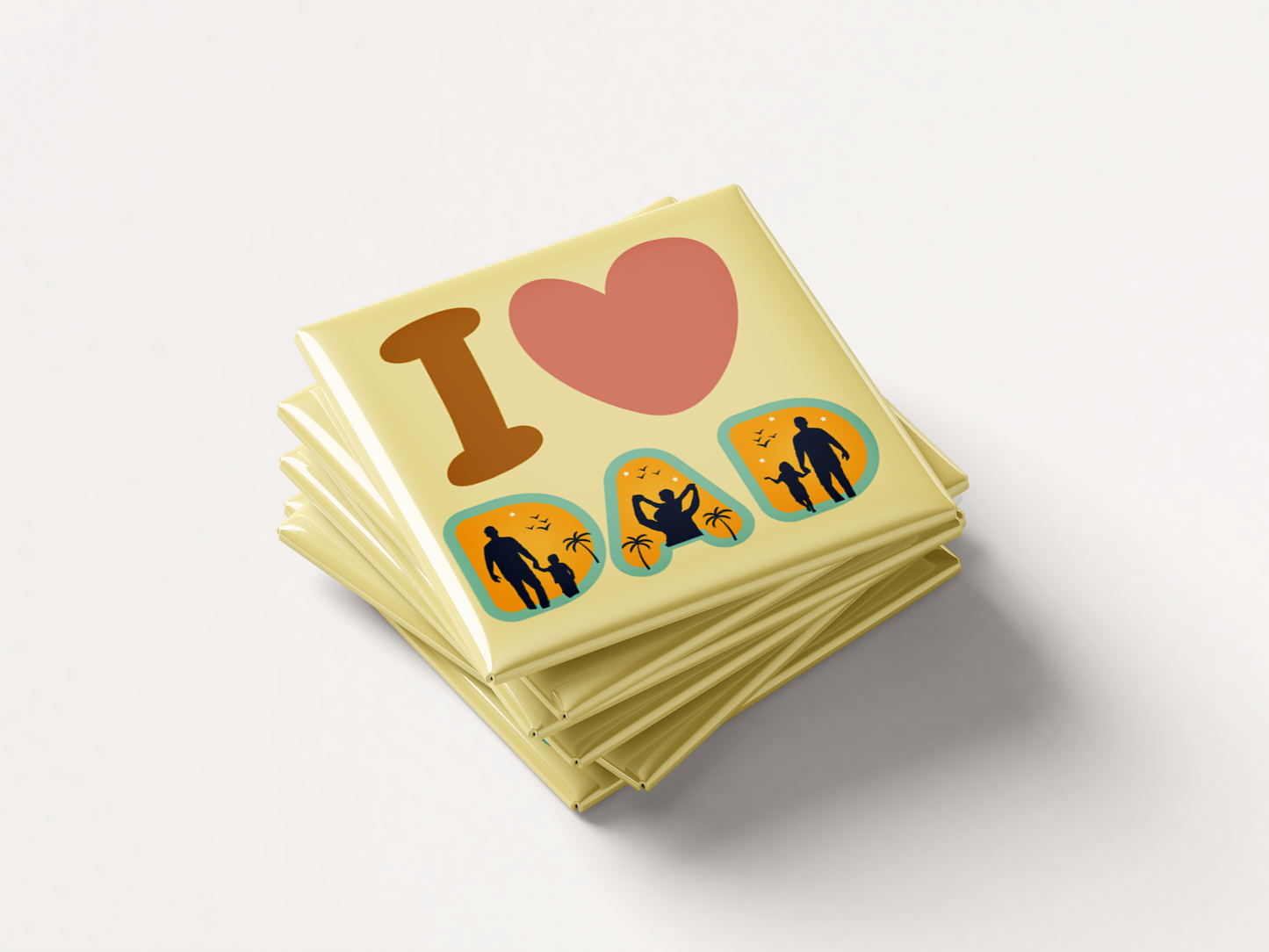 Father’s Day Fridge Magnets – Set of 6 (Super Dad, Best Dad Ever, I Love Dad)