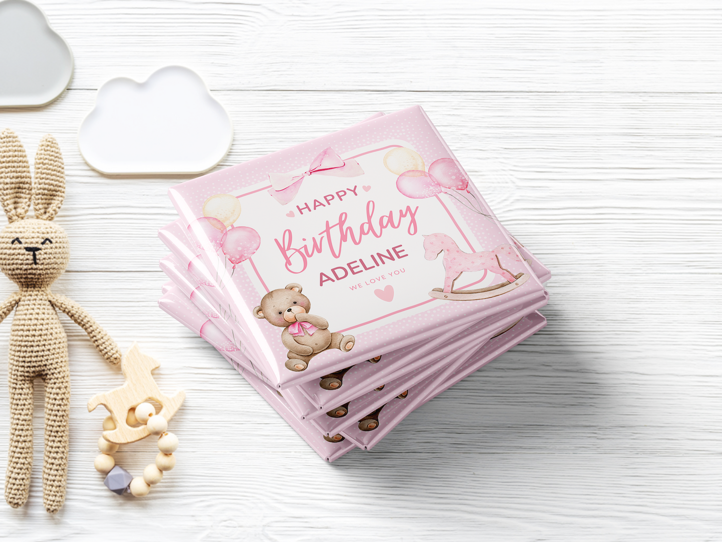 Custom Happy Birthday Magnet for Girls, Set of 10