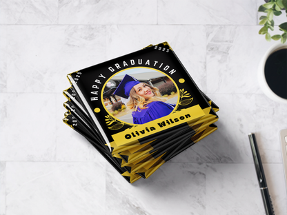 Custom Graduation Photo Magnets – Personalized with Name & Date, Set of 6