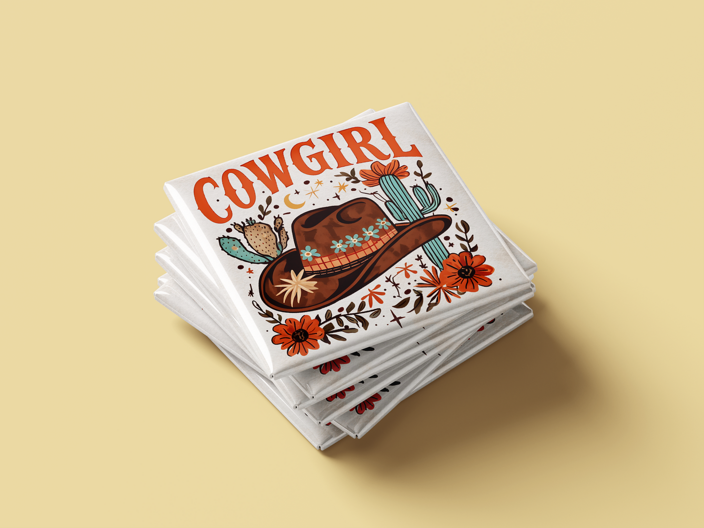 Mama & Mini Cowgirl Magnet Set – Western Fridge Decor for Moms and Daughters (Set of 4)