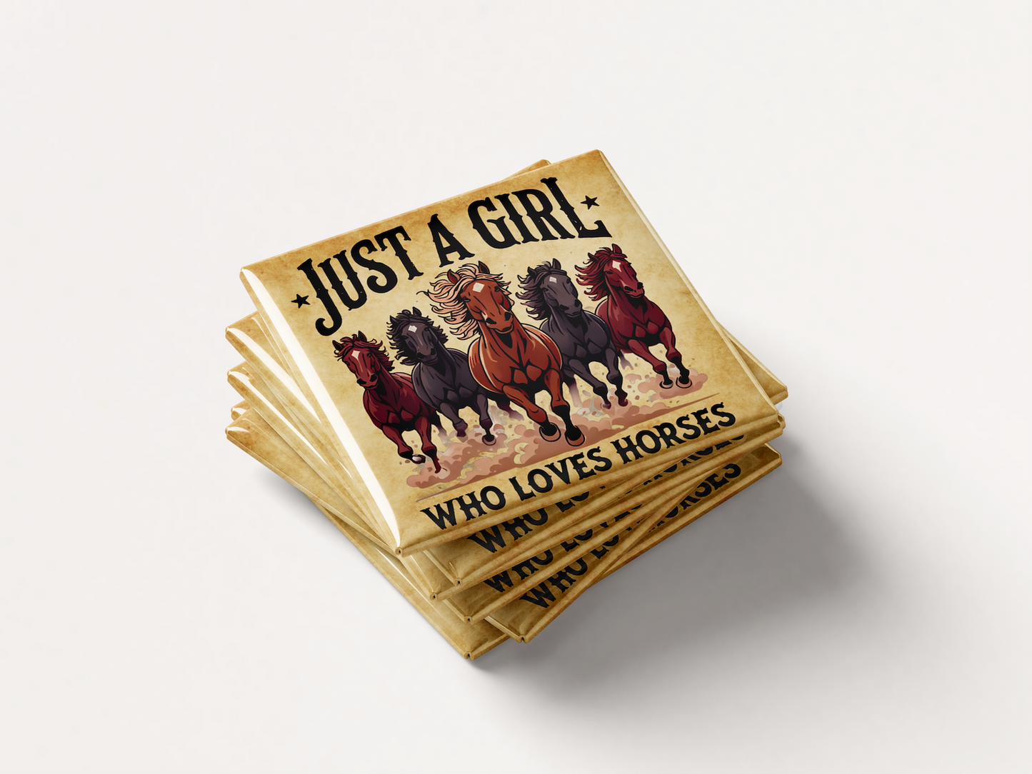 Western Rodeo Cowgirl Fridge Magnet Set (Set of 4)