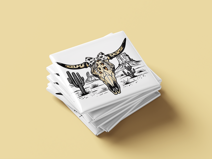 Boho Western Cowgirl Magnet Set – Wild & Free, Skull, Wildflowers and Horses (Set of 4)