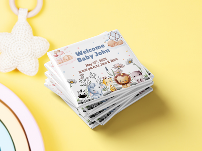 Custom Welcome Baby Name Magnet, Personalized Party Keepsake, Set of 10