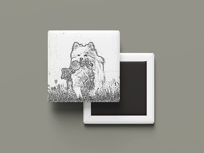 Custom Sketch Fridge Magnets – Digital Pencil Drawing from Photo ( Set of 6)