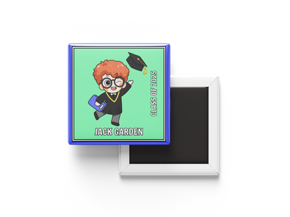 Personalized Kids Graduation Magnet - Boy Figure Design | Kindergarten, Preschool, Elementary Grad Gift, Set of 6
