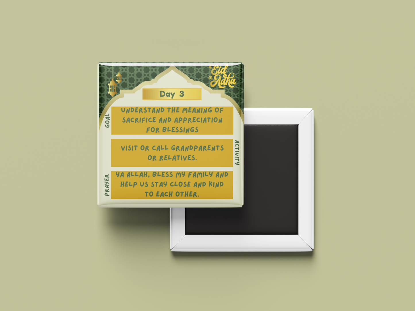 Eid Al-Adha Kids Activity Magnet Set – 4-Day Goals, Activities & Prayers