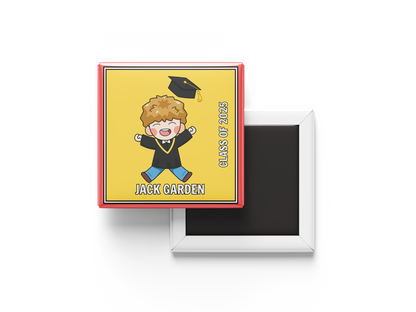Personalized Kids Graduation Magnet - Boy Figure Design | Kindergarten, Preschool, Elementary Grad Gift, Set of 6