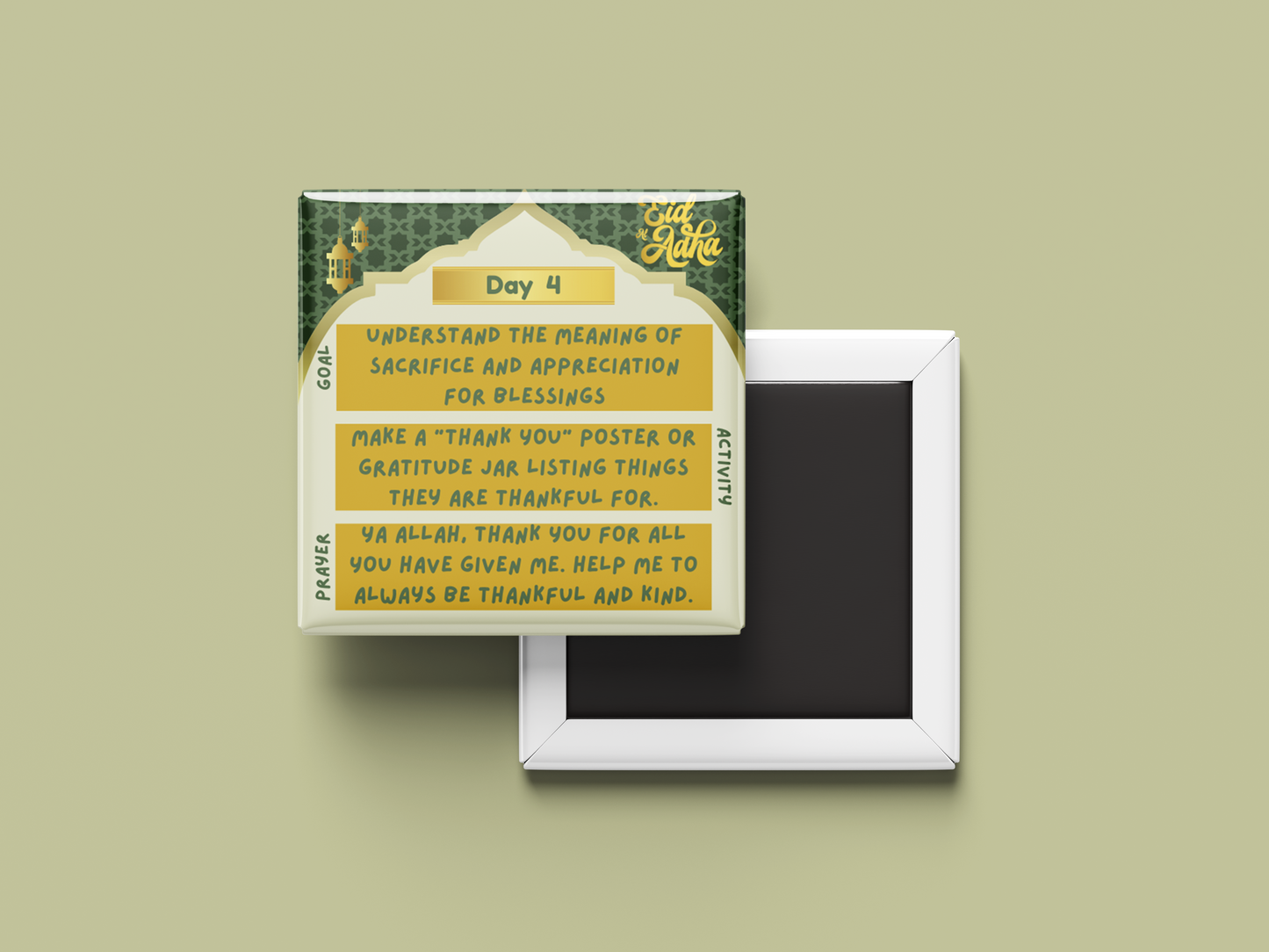 Eid Al-Adha Kids Activity Magnet Set – 4-Day Goals, Activities & Prayers