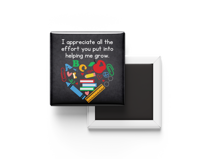 Teacher Fridge Magnets – 5 Ready-Made + 1 Personalized with Teacher Name