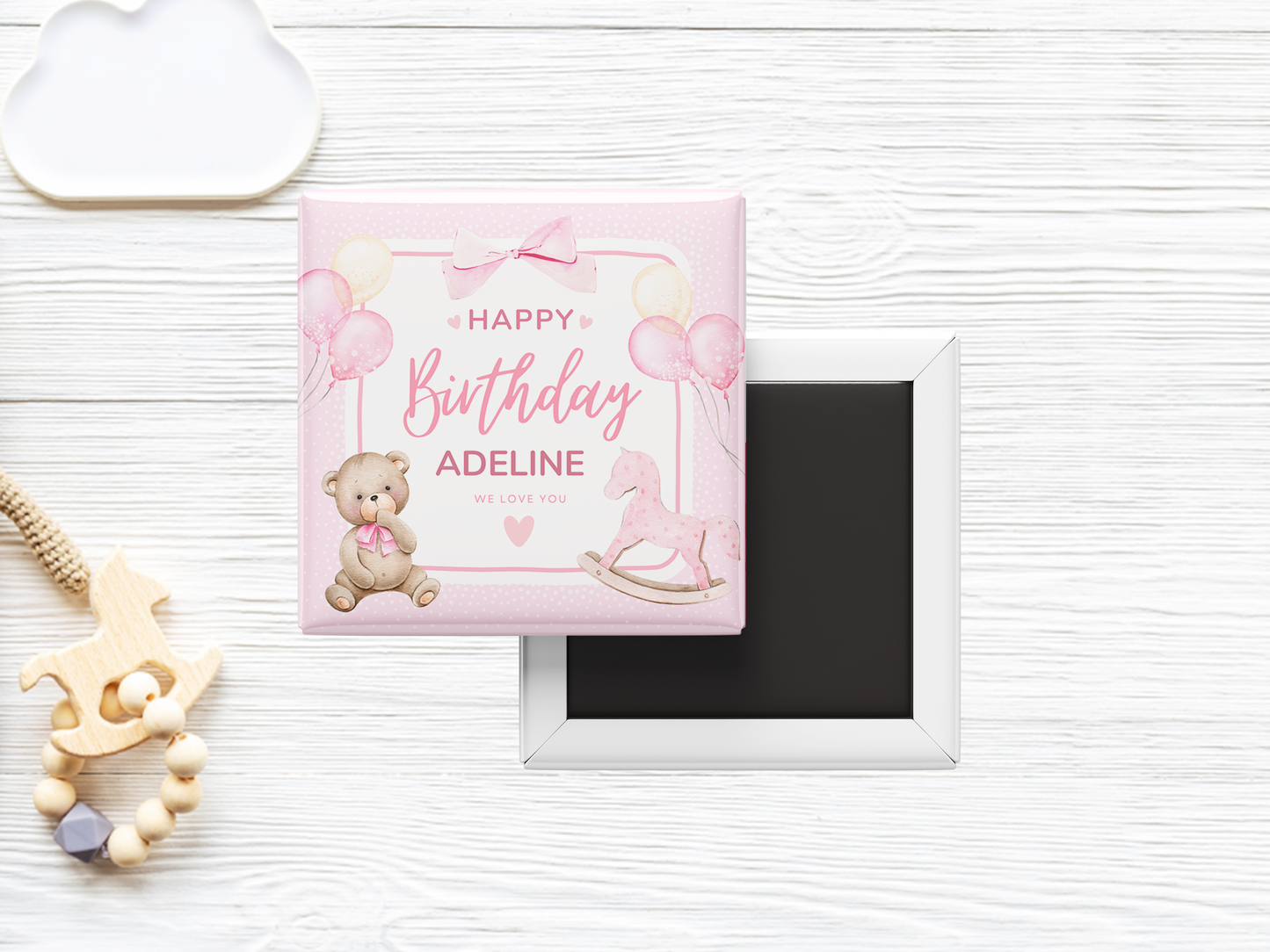 Custom Happy Birthday Magnet for Girls, Set of 10