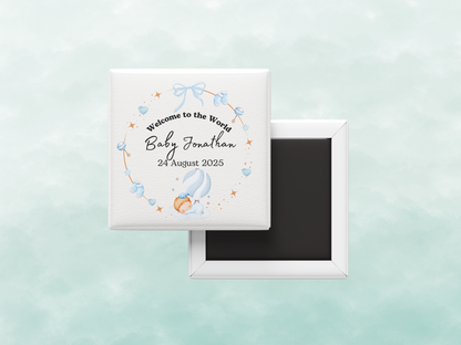 Custom "Welcome to the World" Baby Magnet , Baby Announcement, Personalized Party Keepsake, Set of 10