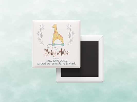 Custom Baby Name Magnet, Personalized Party Keepsake, Set of 10