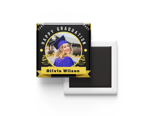 Custom Graduation Photo Magnets – Personalized with Name & Date, Set of 6