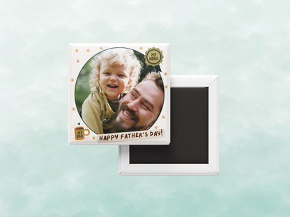 Father’s Day Photo Magnets – Custom with Your Photos  (#1 Dad, My Hero), Set of 6
