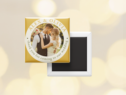 Custom Wedding or Engagement Photo Magnets – Set of 10 Thank You Favors