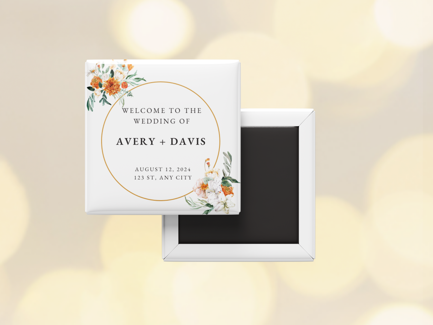 Personalized Wedding or Engagement Welcome Magnets – Set of 10