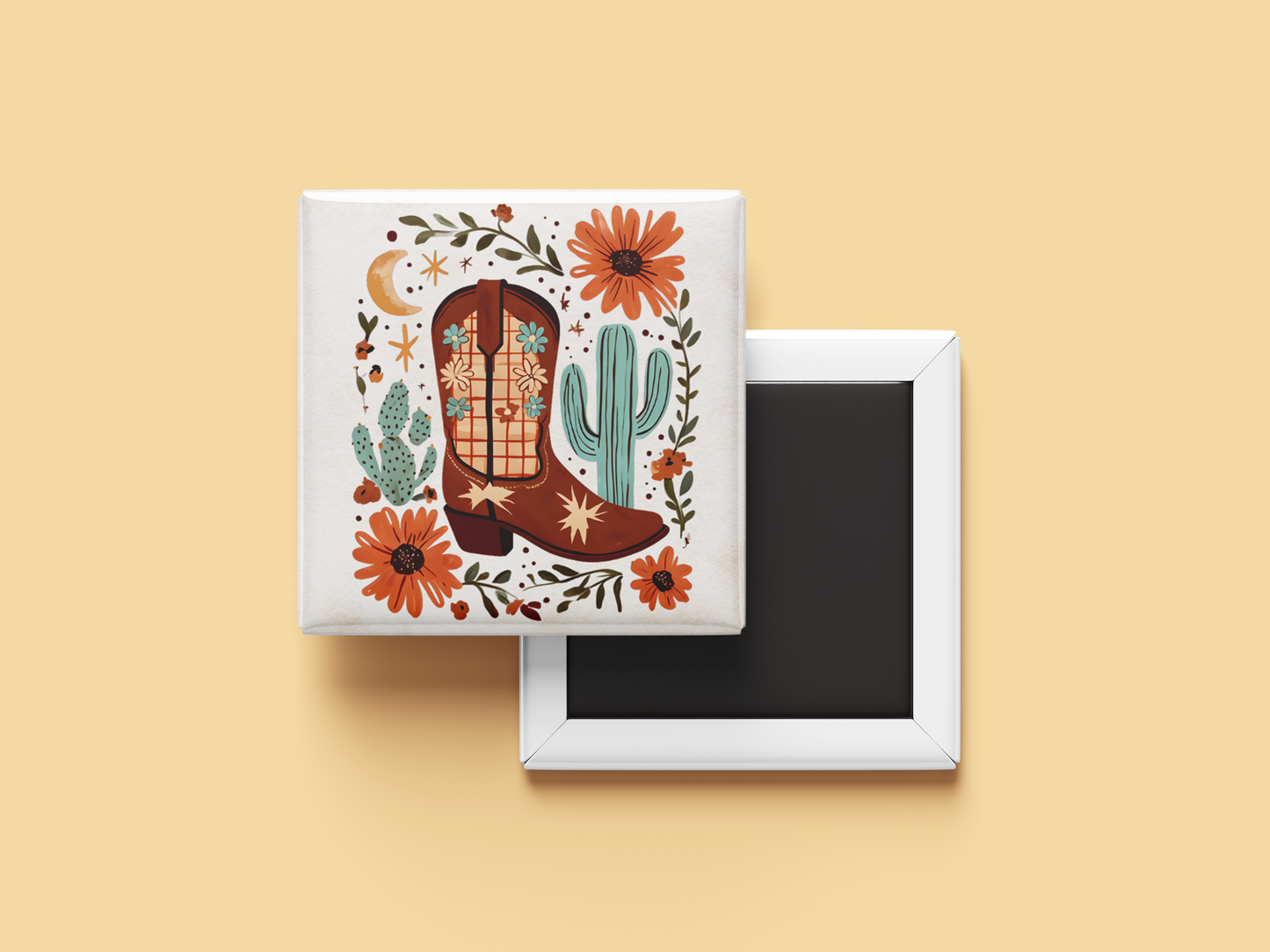 Mama & Mini Cowgirl Magnet Set – Western Fridge Decor for Moms and Daughters (Set of 4)